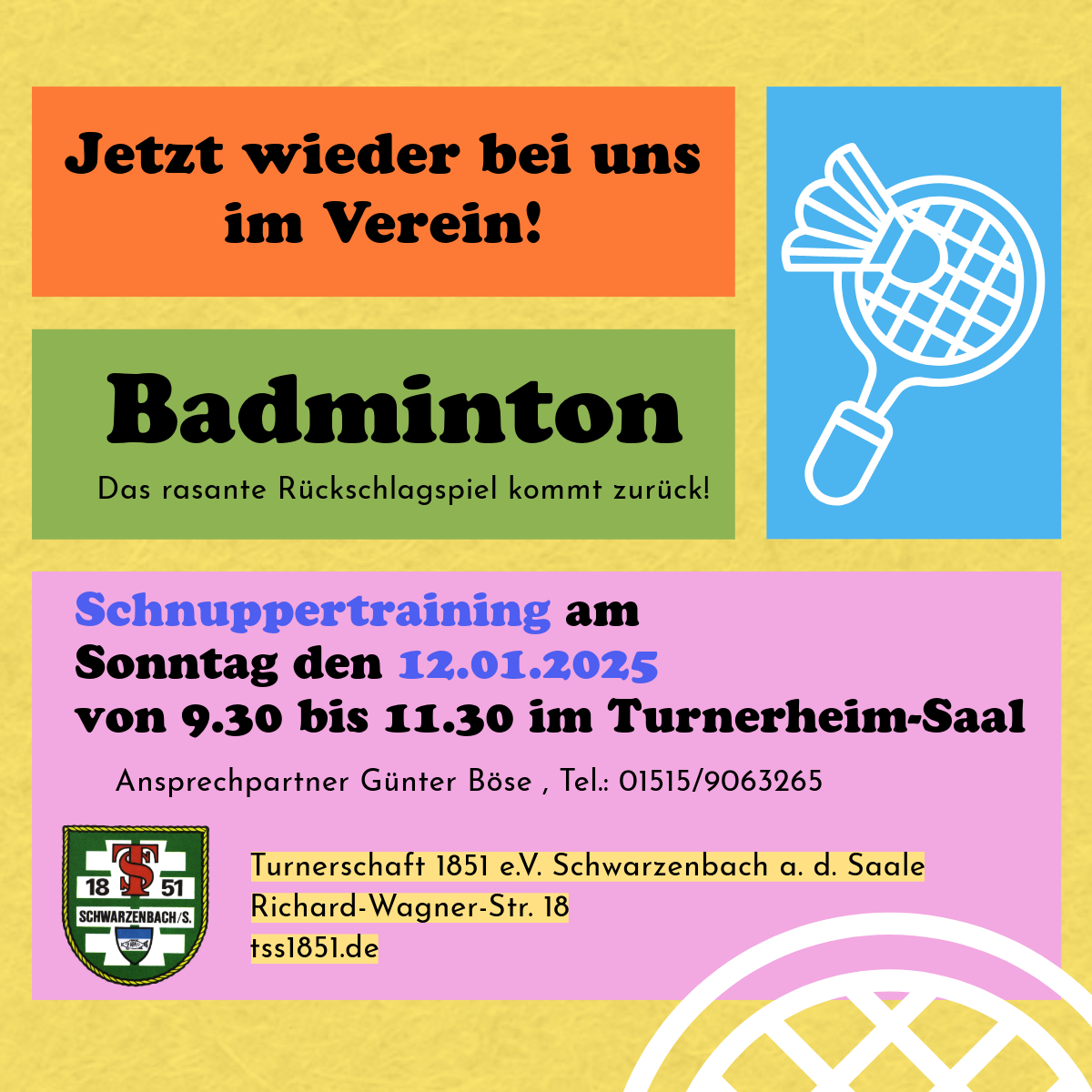 Jetzt neu: Badminton